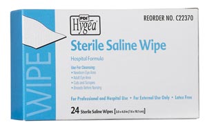 Sterile Saline Wipe, 6" x 4", 24 pk/bx, 24 bx/cs