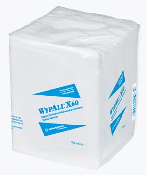 Kimblery-Clark 41083 WYPALL X60 Hygienic Washcloth 12.5 X 10" Hydroknit 70 sheets/bx 8 bx/cs