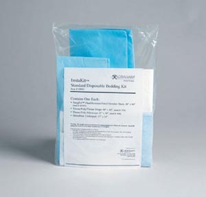 Graham Medical 50983 InstaKit Standard Kit Includes: 44547 SnugFit EMS Fitted Stretcher Sheet 30 x 84" 329 Drape Sheet Tissue/ Poly/ Tissue 40" x 84" 360 Pillowcase Tissue/ Poly 21" x 31" & 50984 Absorbent Underpad 25/cs