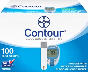 Ascensia 7090G Test Strips (Contour 100s) For 9545 Meters CLIA Waived 100/bx (Expiry date lead 90 days)