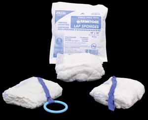Dukal Corporation 99-9018, DUKAL LAPAROTOMY SPONGES Laparotomy Sponge, 18" x 18", Sterile, X-Ray Detectable, No Loop, Prewashed, Softpack, 5/pk, 40 pk/cs, CS