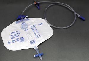 Amsino AS32200 Drainage Bag 2000mL Anti-Reflux Device Pre-Pierced Needle-Free Sampling Port(Luer Slip or Blunt Cannula Compatible) Single Hook & Rope Hanger T-Tap Drain Port Sterile Fluid Pathway 20/cs