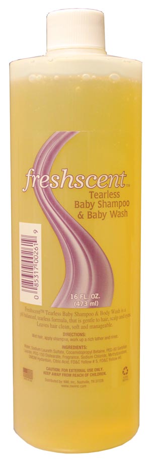 Tearless Baby Shampoo & Body Wash, 16 oz, 12/cs (Made in USA)