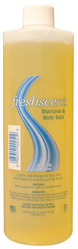 Shampoo & Body Bath, 16 oz, 12/cs (Made in USA)