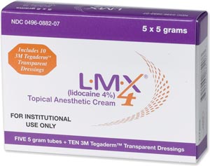Ferndale Laboratories 0882-07, FERNDALE LMX4 TOPICAL ANESTHETIC CREAM Anesthetic Cream with Transparent Dressings, (5) 5g Tubes (For Sales in the US Only), EA