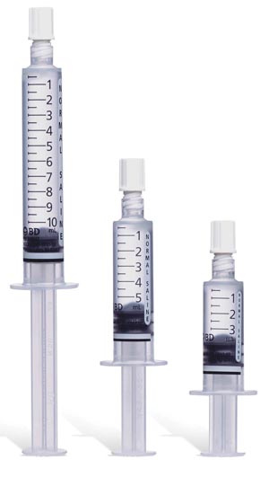 BD 306551 Normal Saline Syringe 10mL Standard Plunger Rod Blunt Plastic Cannula (Rx) 30/bx 4 bx/cs (NDC# 08290-0941-10)