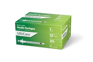 Insulin Syringe, 1cc, 30G x -1/2", 100/bx