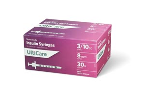 Insulin Syringe, 3/10cc, 30G x 5/16", 100/bx