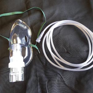 Nebulizer with Mask, w/ 22mm connector, Adult, Elongated, 7' Star Tubing, 50/cs