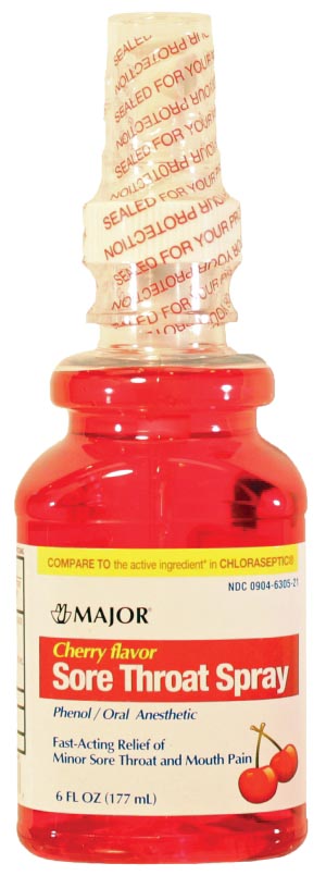 Sore Throat Spray, Cherry, 177mL, Compare to Chloraseptic, NDC# 00904-6305-21