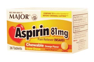 Aspirin, 81mg, 36s, Chewable Tablets, Compare to St. Joseph, NDC# 00904-4040-73