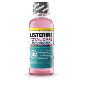 J&J 30668 Listerine Total Care Zero Mouthwash Alcohol Free Fresh Mint 95mL (3.2 oz) 24/cs