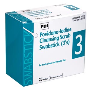 Pdi Pvp Iodine Swabstick Case S82125 By Pdi - Professional Disposables Intl.