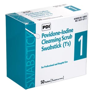 Pdi Pvp Iodine Swabstick Case S48050 By Pdi - Professional Disposables Intl.