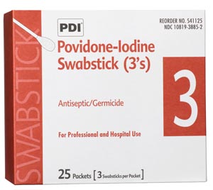 Pdi Pvp Iodine Swabstick Case S41125 By Pdi - Professional Disposables Intl.
