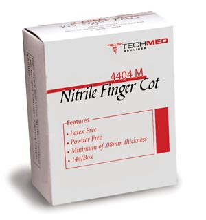 Tech-Medium Nitrile Finger Cots Box 4404L By Dukal 