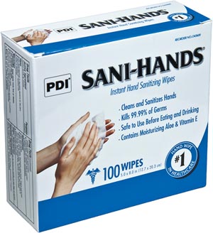 Sani-Hands� Instant Hand Sanitizing Wipes bOX OF100 D43600 By P