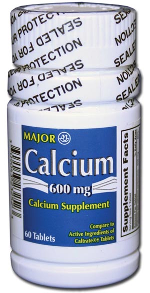 Major Calcium Supplement Calcium Carb Tablets, 600mg, 60s, Compare to Caltrate,