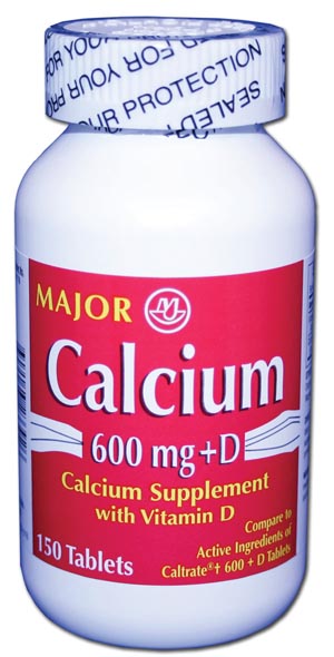 Major Calcium Supplement Calcium Carbonate, Vitamin D, 600mg, 150s, 400IU, Compa