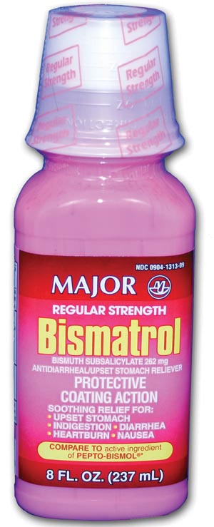 Major Laxatives Bismatrol Liquid, 240mL, Compare to Pepto Bismol Each 700281 By