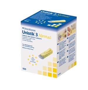 Owen Mumford Unistik 3 Pre-Set Single Use Safety Lancets Box At1002 By Owen Mum