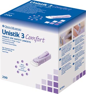Owen Mumford Unistik 3 Pre-Set Single Use Safety Lancets Box At1044 By Owen Mum