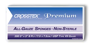 Crosstex All Gauze Premium Non- Sterile Sponges Case Enc38 By Crosstex Internati
