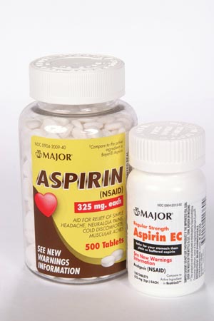 Major Aspirin Tablets Aspirin, 325mg, 500s, Compare to Bayer, NDC# 00904-6809-4