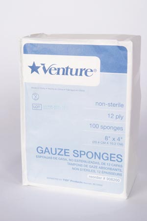 Tidi Venture 12-Ply Non- Sterile Gauze Sponges Case 908200 By Tidi Products 