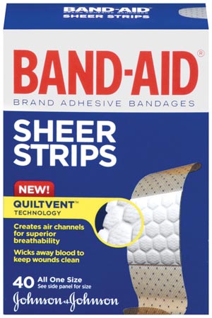 J&J Band-Aid Sheer Strips & Spots Case 004666 By Johnson & Johnson Consumer Pro