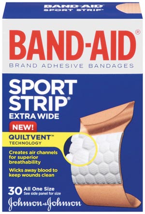 J&J Band-Aid Sport Strip Adhesive Bandages Case 004723 By Johnson & Johnson Co