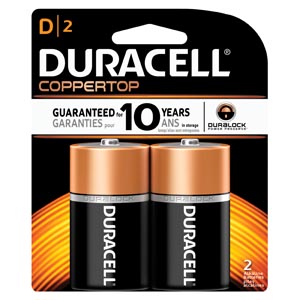 Duracell Coppertop Alkaline Retail Battery With Duralock Power Preserve Techno