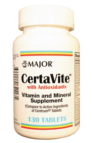 Major Calcium Supplement Certa-Vite, Luetin Tablets, 130s, Compare to Centrum�