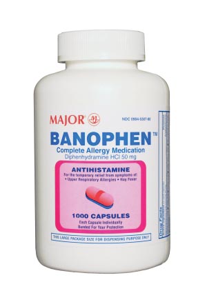Major Banophen, 50mg, 1000s, Compare to Benadryl�, NDC# 00904-5307-80  Each 00