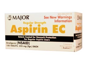 Major Aspirin 325mg Enteric Coated Tablets Each 100308 By Major Pharmaceuticals
