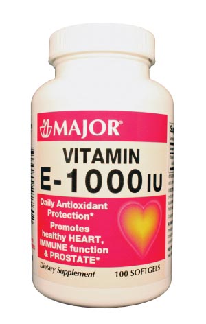 Major Vitamin E 1000 IU, SoftGel Caplets, 100s, 48/cs, NDC# 00904-0277-60 Each 1