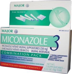 Major Feminine Care Miconazole, 3-Day, Disposable Applicator, Compare to Monista