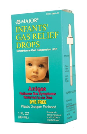 Major Antacid Gas Relief Drops, Infants, Boxed, 30mL, Dye Free, Compare to Mylic