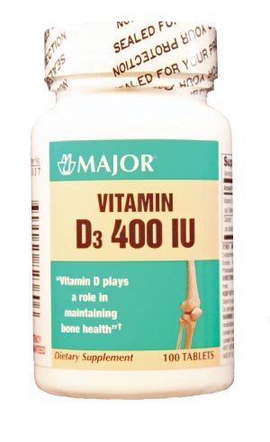 Major Vitamin D, 400 IU Tablets, 100s, NDC# 00904-5823-60 Each 700037 By Major P