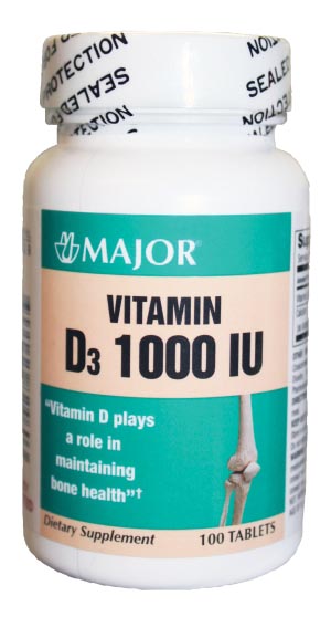 Major Vitamin D, 1000 IU Tablets, 100s, NDC# 00904-5824-60  Each 700039 By Major