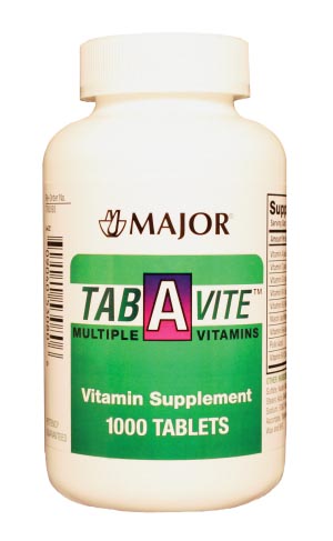 Major Tab-A-Vite, Tablets, 1000s, Compare to One-A-Day, NDC# 00904-0530-80  Mul